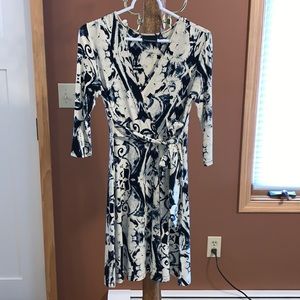 Cynthia Rowley wrap front belted print twirl Dress